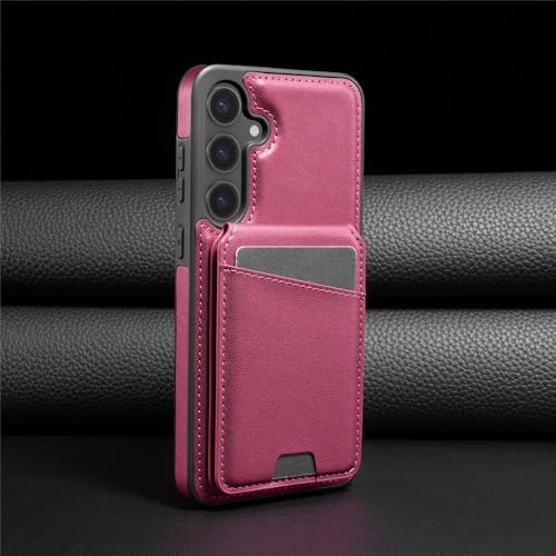 Genérico compatible con Samsung Galaxy A13 5G/4G Color: (rojo vino) Funda de piel magnética con tapa trasera
