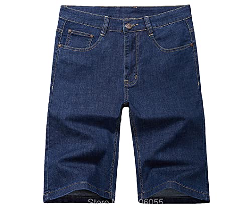 Short d'été en jean homme taille haute en coton denim bleu
