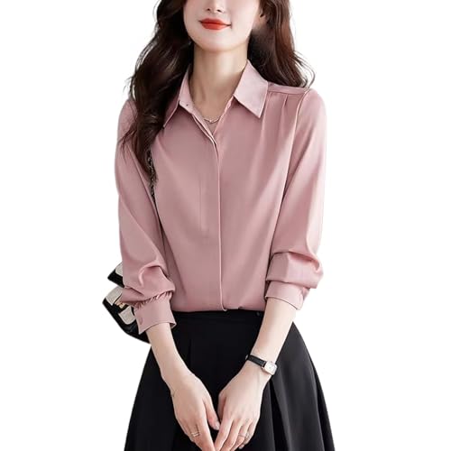 Chemisier vintage en satin fluide blanc - Haut à manches longues chic