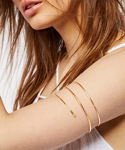 BOMAIL 6-Piece Arm Cuff Set - Gold Armlet, Armband, Adjustable Coil Swirl Upper Arm Cuff Jewelry4