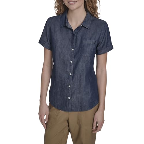 Image of Nautica Women's Button Front Short Sleeve Camp Shirt