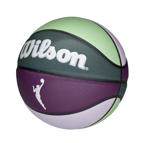 Wilson WNBA Heir Wow Basketball, Aus Pure Feel Materialien, Indoor/Outdoor Basketball, Farbe: Lila/Türkis, Größe: 6