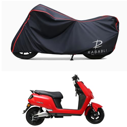 Image of Waterproof Bike Body Cover Compatible for | Benling Icon | Taffeta Fabric, Red Piping Design, Bottom Elastic Fit | Dustproof, Sun UV & Rain Protection for All Bikes