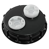 Maxmoral 1 set Medium Bulk Container Carrying Lid With Gasket White Fine Threaded Plug 6.5 inch Water Tank Lid With Double Vent For Chemical Food Industrial Storage Liquid Storage Transportation