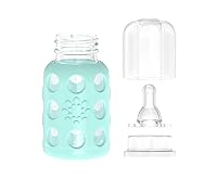 Vista 5 de Lifefactory Biberón de vidrio sin BPA Funda protectora de silicona Paquete de 2 de 4 onzas Menta