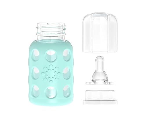 Miniatura 5 de Lifefactory Biberón de vidrio sin BPA Funda protectora de silicona Paquete de 2 de 4 onzas Menta