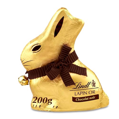 Lindt - Moulage LAPIN OR - Chocolat Noir - Idéal pour Pâques, 200g