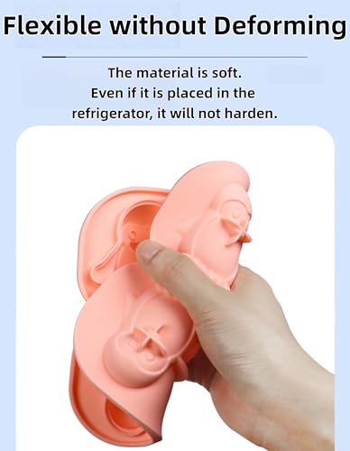 Molde para cubitos de hielo de silicona pingüino y búho 2 piezas miniatura 6