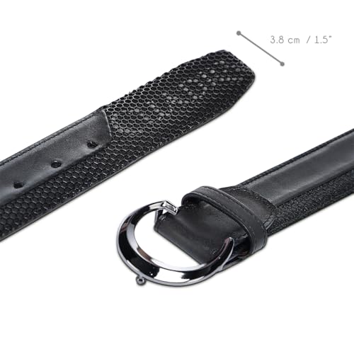 Cuadra Casual Belt for Men in genuine Bovine Leather Black4