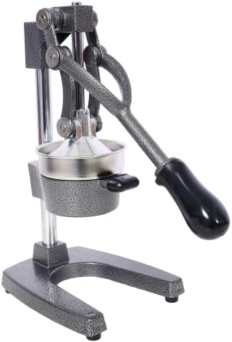 Cast Iron Citrus Juicer, Extra-Large Commercial Grade Manual Hand Press, Heavy Duty Countertop Squeezer for Fresh Orange Juice (Grey)