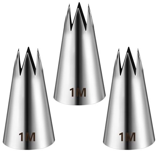3 punte grandi da 1 m in acciaio inox da 1 m per tubazioni, punte da pasticceria per cupcake, torte, biscotti, beccucci per crema al burro, glassa, torte di compleanno, cupcake, strumenti da forno per