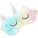 Ufilter Maschera per Occhi con Unicorno Maschera per Dormire Animali Maschera per Gli Occhi Morbido Peluche Benda per Gli Occhi per Donne e Ragazze