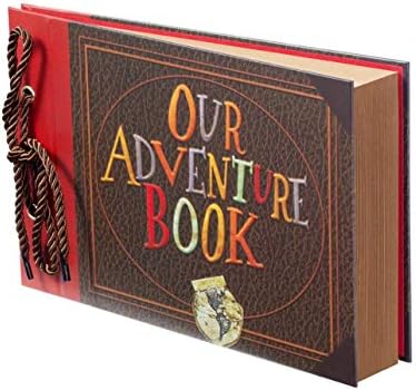 Scrapbook Photo Album,Our Adventure Book Scrapbook, Embossed Words Hard Cover Movie Up Travel Scrapbook for Anniversary, Wedding, Travelling, Baby Shower, etc (Adventure Book)