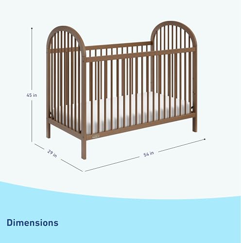 Image of Graco Olivia Convertible Crib and Graco Premium Foam Crib & Toddler Bed Mattress Bundle (Hazelnut) - GREENGUARD Gold Certified, Standard Crib Mattress, Baby Crib Converts to Toddler Bed & Daybed