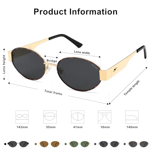 Image of SOJOS Retro Oval Sunglasses for Women Trendy Classic Shades UV400 Protection SJ1256
