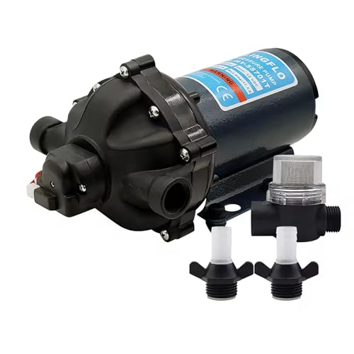 Image of 12V Water Diaphragm Pump-5.5 GPM 70 PSI, On-Demand, Self-priming, High Performance Automatic On /Off Water Pump for Marine, RV, Boat (HY-55701t)