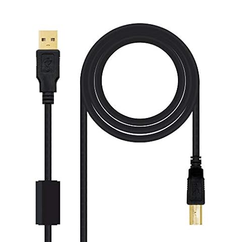 Nanocable 10.01.1205 kabel USB 2.0 do drukarki z ferrytem, typ A/M-B/M, męski i męski, czarny, 5,0 m