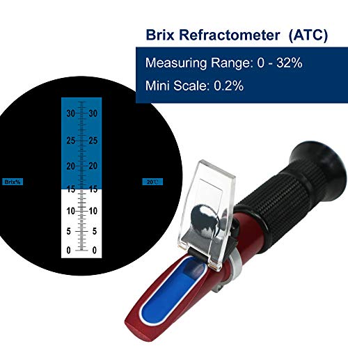 0 to 32% Brix Hand Held Refractometer（Teflon Coating）with Automatic Temperature Compensation, Rhino Handheld