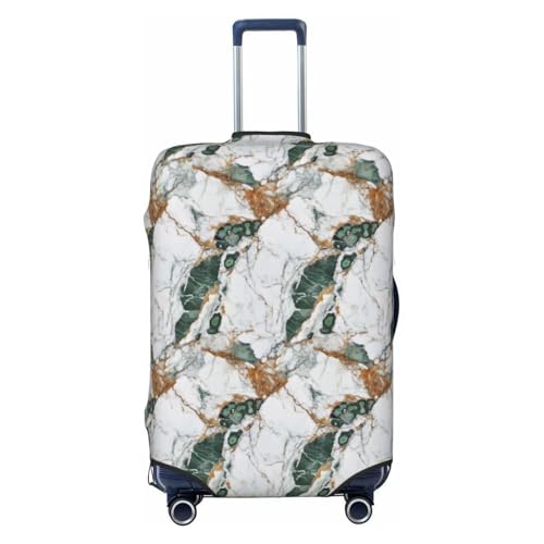 White Green And Gold Marble Elastic Travel Luggage Covers Dustproof Scratch-Resistant Suitcase Protector Fit 22-24 Inch