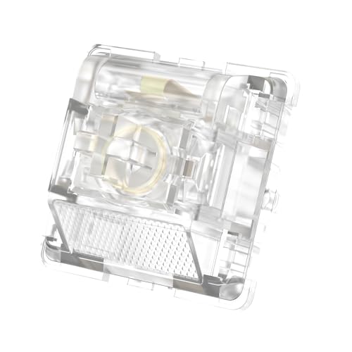 Image of DUROCK Ice King Tactile Switches, 68g Progressive Spring Transparent Clear RGB Switch, 5 Pins Lubed T1 Tactile Mechanical Keyboard Switches (110pcs)