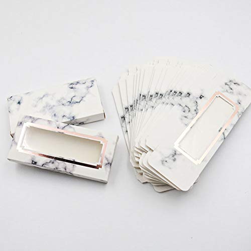HBZGTLAD NEW 50pcs Empty Eyelashes Packaging Soft Paper Lash Box holographic Design for 25MM Strip Lashes 3D Mink Lashes (14#)