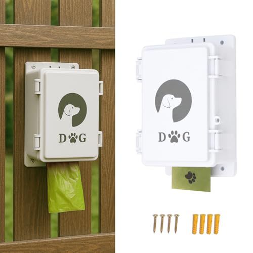 Wall mount Dog Poop Bag Dispenser, Outdoor Dog Poop Bag Holder,Heavy Duty & Waterproof, ABS Plastic Material, Suitable for Yard Patio Garage Lawn Pet Waste Station