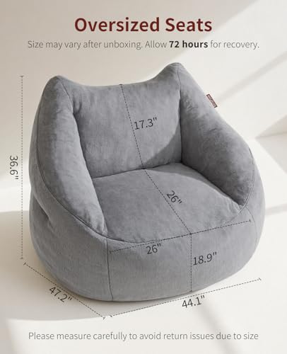 Image of Relefree Cafy Bean Bag Chair for Adults,Oversized Reading Chair with Armrests,Memory Foam Filling Comfy Chair,Giant Cozy Adult Bean Bag Chair,Large Lazy Living Room Chair for Bedroom,Reading Nook