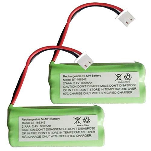 Iusun 2PC 2.4V 800MAH BT166342 Battery for VTech E30021CL CL81211 Cordless Handsets Long Running Time (green)