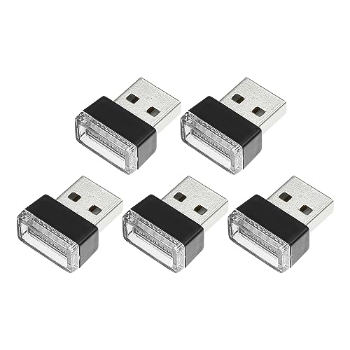 Mini luz LED USB blanca para interior de auto 5 piezas miniatura 1
