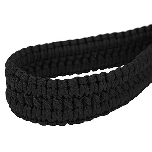 Cinturón de Camping Paracord Tejido a Mano Negro para Senderismo Outdoor