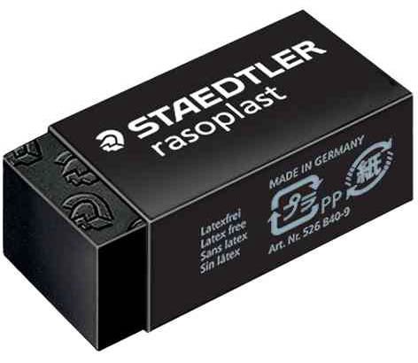 Staedtler Rasoplast Erasers Pack of 3 Black B40 Black Line