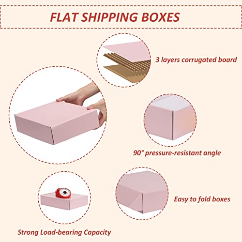 Image of HORLIMER 12x9x3 inches Shipping Boxes Set of 20, Pink Medium Corrugated Cardboard Gift Mailer Box