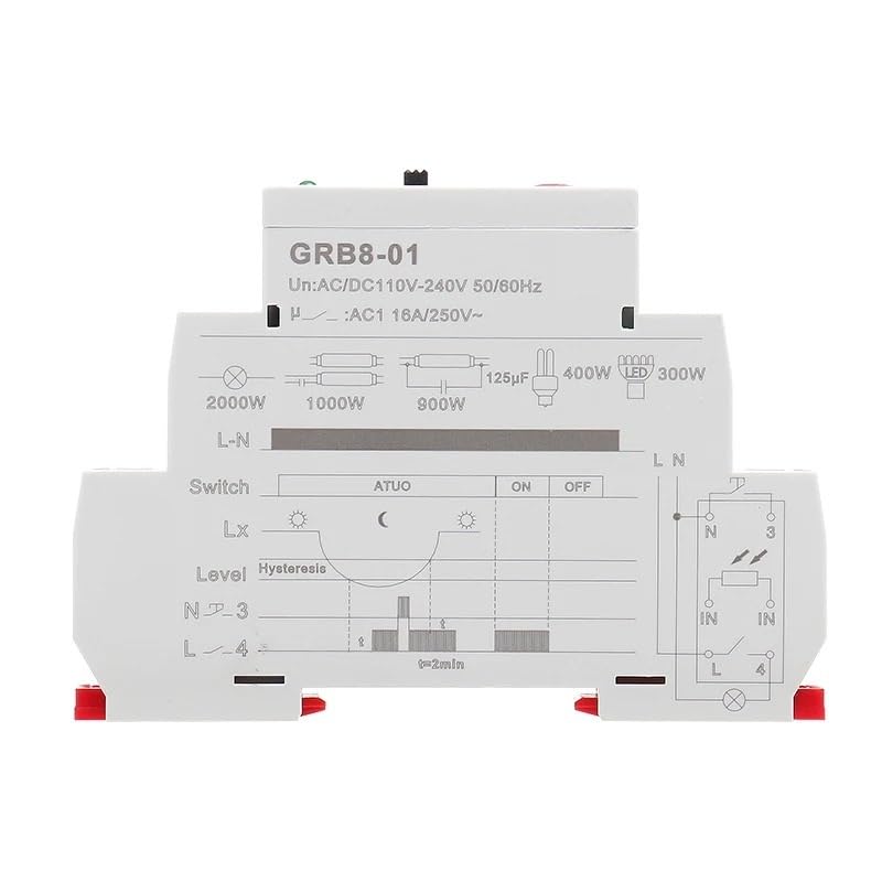 Marche arrêt automatique GRB8-02 interrupteur crépusculaire photoélectrique rail DIN 110V 240V
