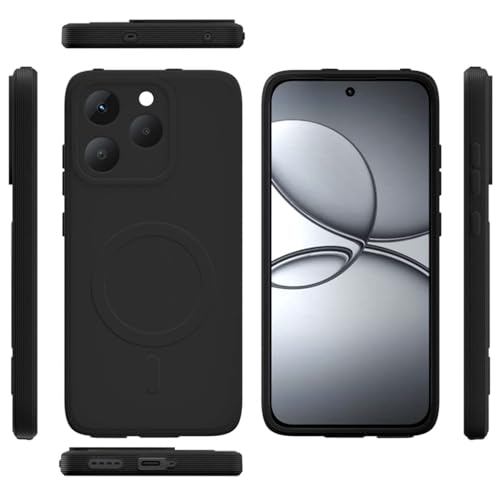 Image of Back Cover | MagFit Ring Design (Non-Magnetic) | Shockproof Case | Anti-Slip Grip | Raised Camera Edges | Slim Protective Case for Realme 15T 5G / Narzo 90 5G (Matte Black)