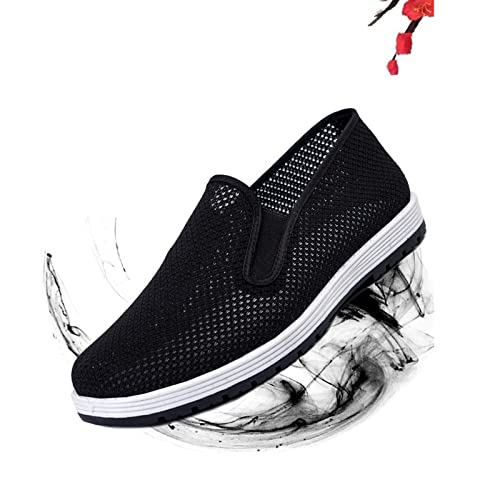 Mens Slip-On Breathable Mesh Martial Arts Old Chinese Beijing Cloth Shoes, Lightweight Non-Slip Comfortable Outdoor Fashion Breathable Rubber Sole, for Judo, Parkour, Park, Parkour4
