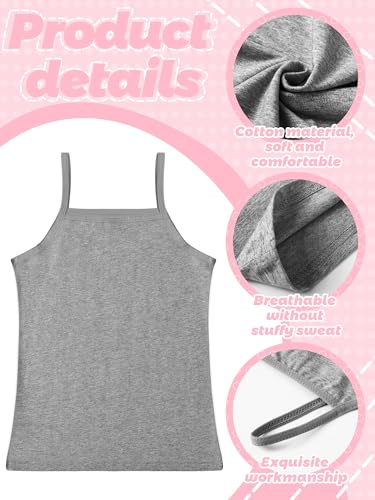 Image of SATINIOR Girls Camisoles Undershirts, Girls Dance Tank Top Sleeveless Spaghetti Strap Tank Top for Dancewear, Toddler