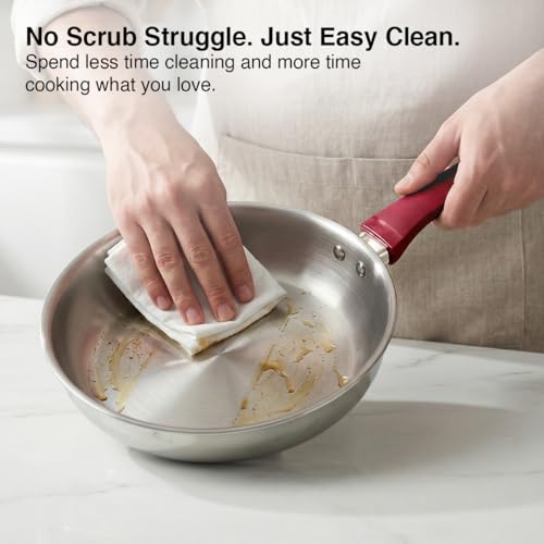 Prestige Stainless Steel 2 Pc Cookware Set with Glass Lid | Platina Popular | Fry Pan 24cm (2.25 L) | Kadai 24cm (2.8 L) | TRIPLY Base | Gas &... - Image 7