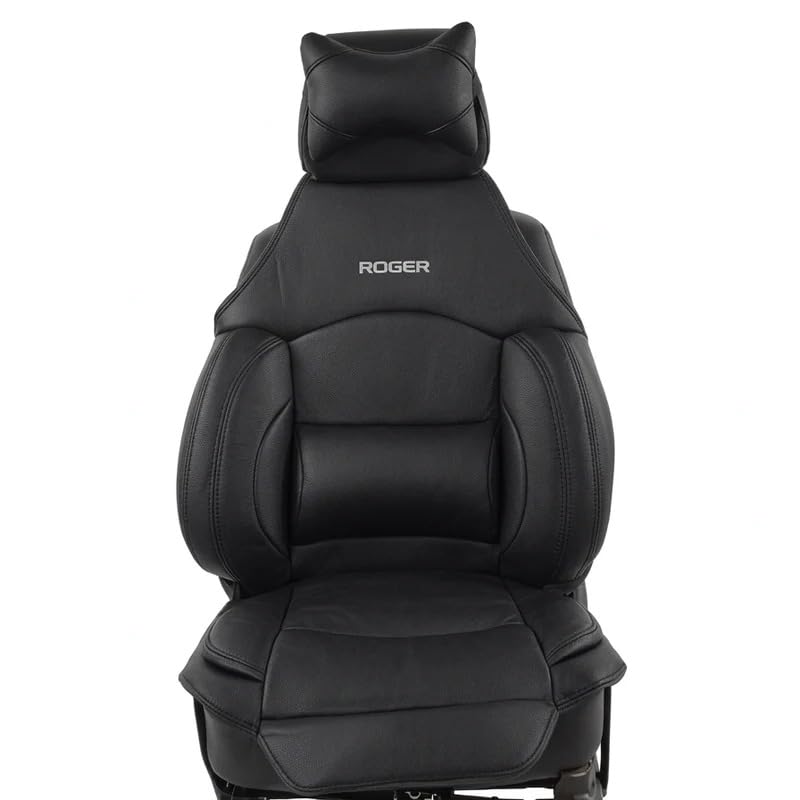 ROGER Comfort Cushion Black 1-Piece Universal Design | Neck-to-Thigh Support | Built-in Lumbar Support | Fits All Cars | Premium Synthetic Leather | Reduces Driving Fatigue | 12-Month Warranty-image-27