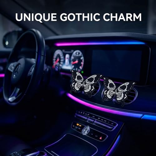 Image of Car Air Fresheners Vent Clips, Car Diffuser Vent Clip, Car Decoration Cute Car Interior Decor, Car Accessories for Women (2 Pcs Black Butterfly)