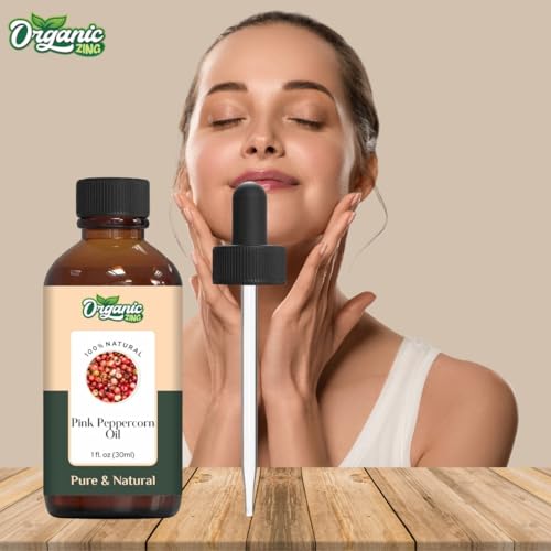 Image of Organic Zing Pink Peppercorn (Schinus Molle) Oil | Pure & Natural Essential Oil for Aroma, Skincare & Massage- 30ml /1.01fl oz