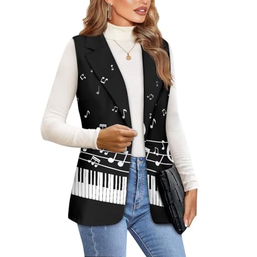 Blazer Suit Vest Tops for Women Trendy Waistcoat Vest Formal Dressy Casual Sleeveless Blazer Jacket Outerwear2