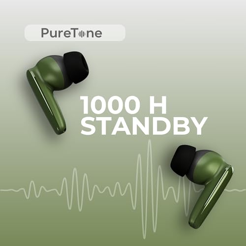 Image of OOGE Wavepods 300 TWS Earbuds - ENC Noise Cancelling, Bluetooth 5.4 EDR, Type-C Charging, 10mm Drivers, 500mAh Battery, Dual Mic, One-Touch Control, 1000-Hour Standby (Green)