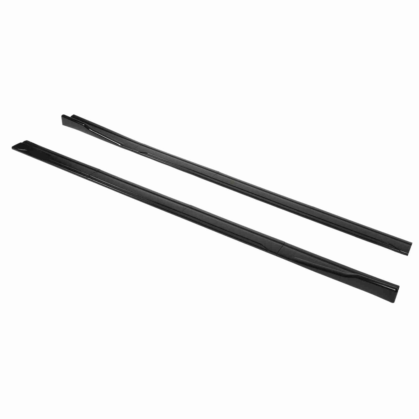 Minigonne laterali universali per auto, diffusori ad alette per minigonne laterali posteriori, estensione minigonne laterali in ABS da 2 m/78,7 pollici per, ridurre la resistenza (Nero lucido)