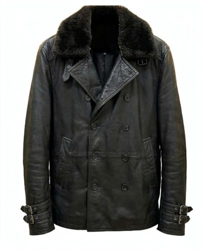 ZM ATTIRE Men’s Black Leather Jacket Biker Style Motorcycle Jacket for Casual & Cosplay Wear