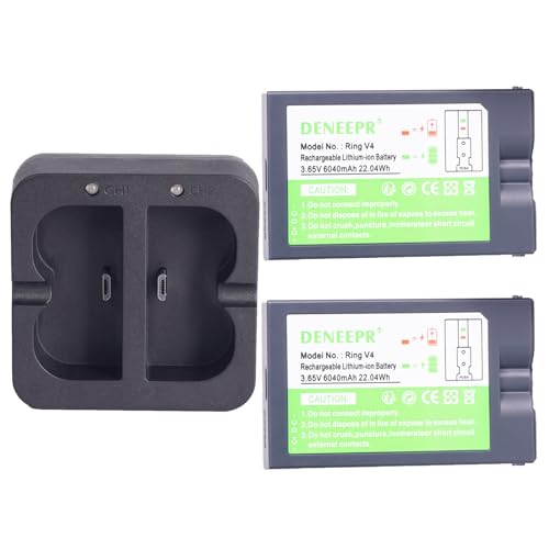 Batterie de Rechange Ring Spotlight Cam Stick Up Cam Station Chargeur Double 6040mAh