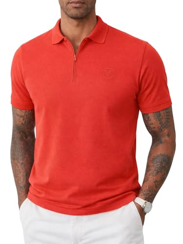 Image of Veirdo Men's Regular Fit Interlock Polo T-Shirt, Cotton Fabric, Half Sleeves,Stylish Collared Neck, Perfect for Casual and Office Wear, Soft, Comfortable (S-2XL)