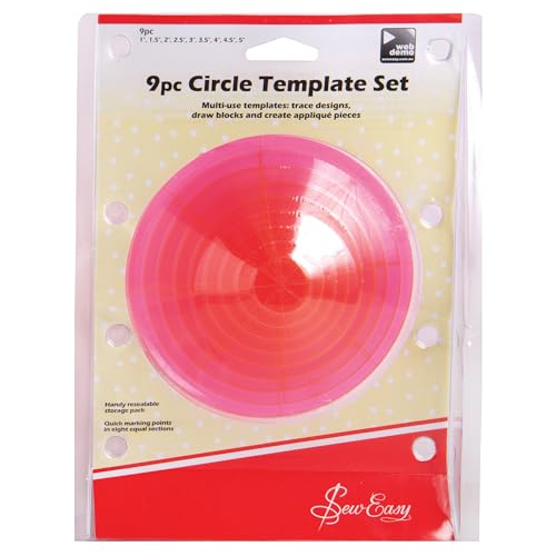 Gabarits circulaires acrylique SewEasy ERGG06 lot de 9 disques transparents de découpe