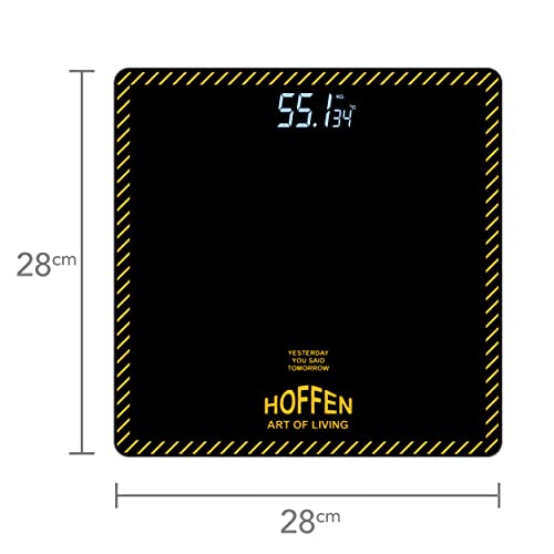 Image of Hoffen (Made in India) Digital Electronic LCD Personal Weight Machine for Body Weight Fitness Weighing Scale with Two Years on Call Warranty (Orange)