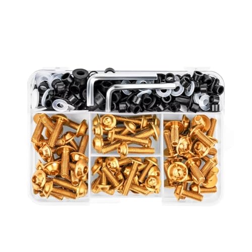 �I�[�g�o�C�p�l�W Compatible With For Ninja500 EX500D 1994-1996 For Ninja650 EX650E 2012-2013 �I�[�g�o�C�l�W�{���g�ƃi�b�g�Z�b�g(Yellow)