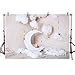 MEHOFOND 18 x 15 cm biały księżyc złota gwiazda fotografia tło dla dzieci szara biała chmura noworodka sesja zdjęciowa chłopiec dziewczyna urodziny tło baner ciasto rozbić studio zdjęcie rekwizyty winyl